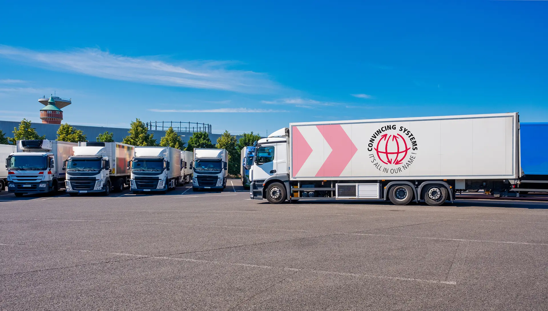 LKW mit Convincing Systems Logo auf der Seite.