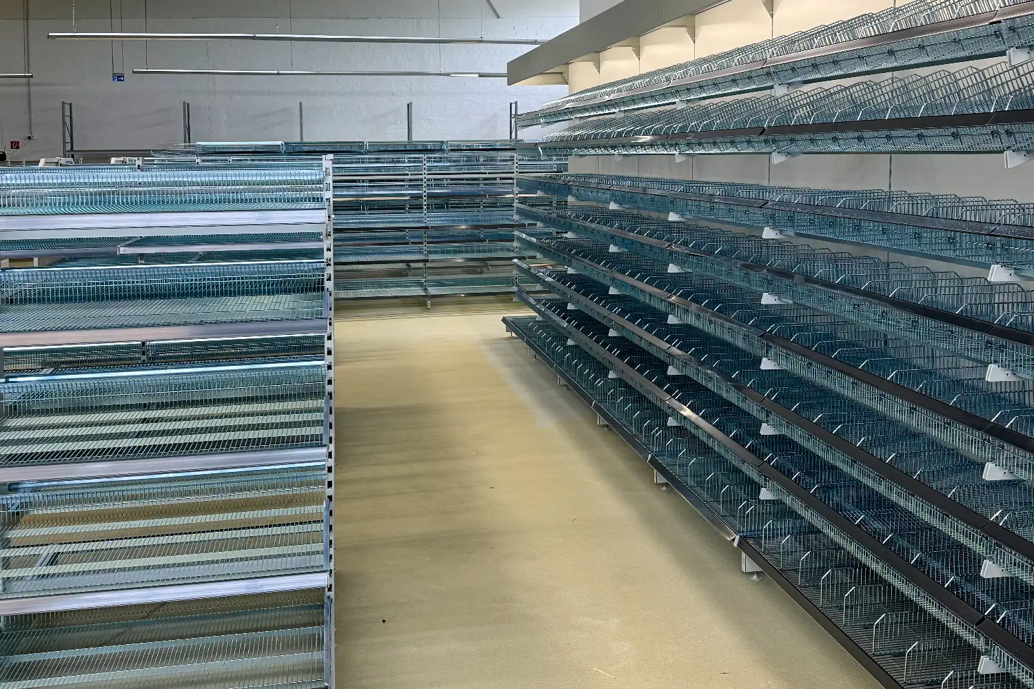 Modernes Verkaufsregal mit Lochrückwand und variablen Aufhängemöglichkeiten. Flexible Lösung für die Präsentation von Klein- und Zubehörteilen.